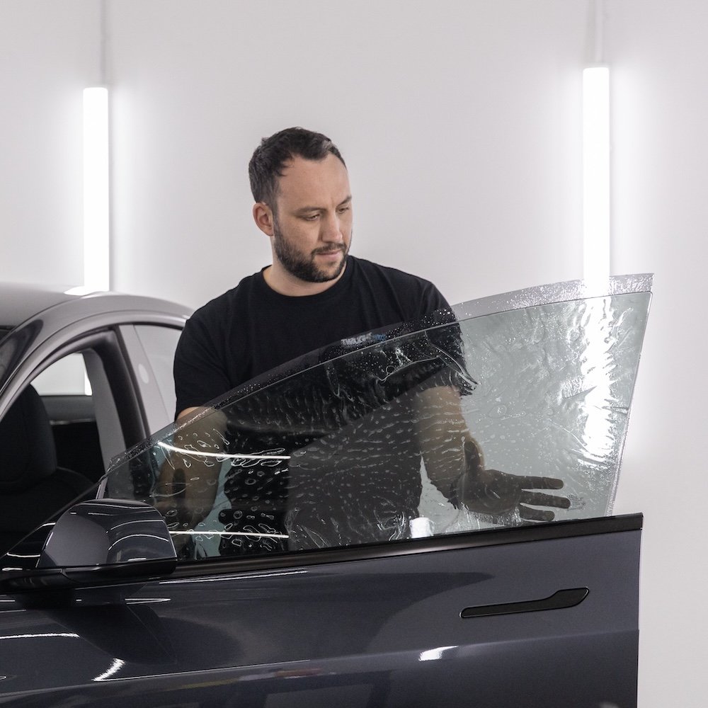 Window tinting installation at Twilight Auto Tint in Ringwood